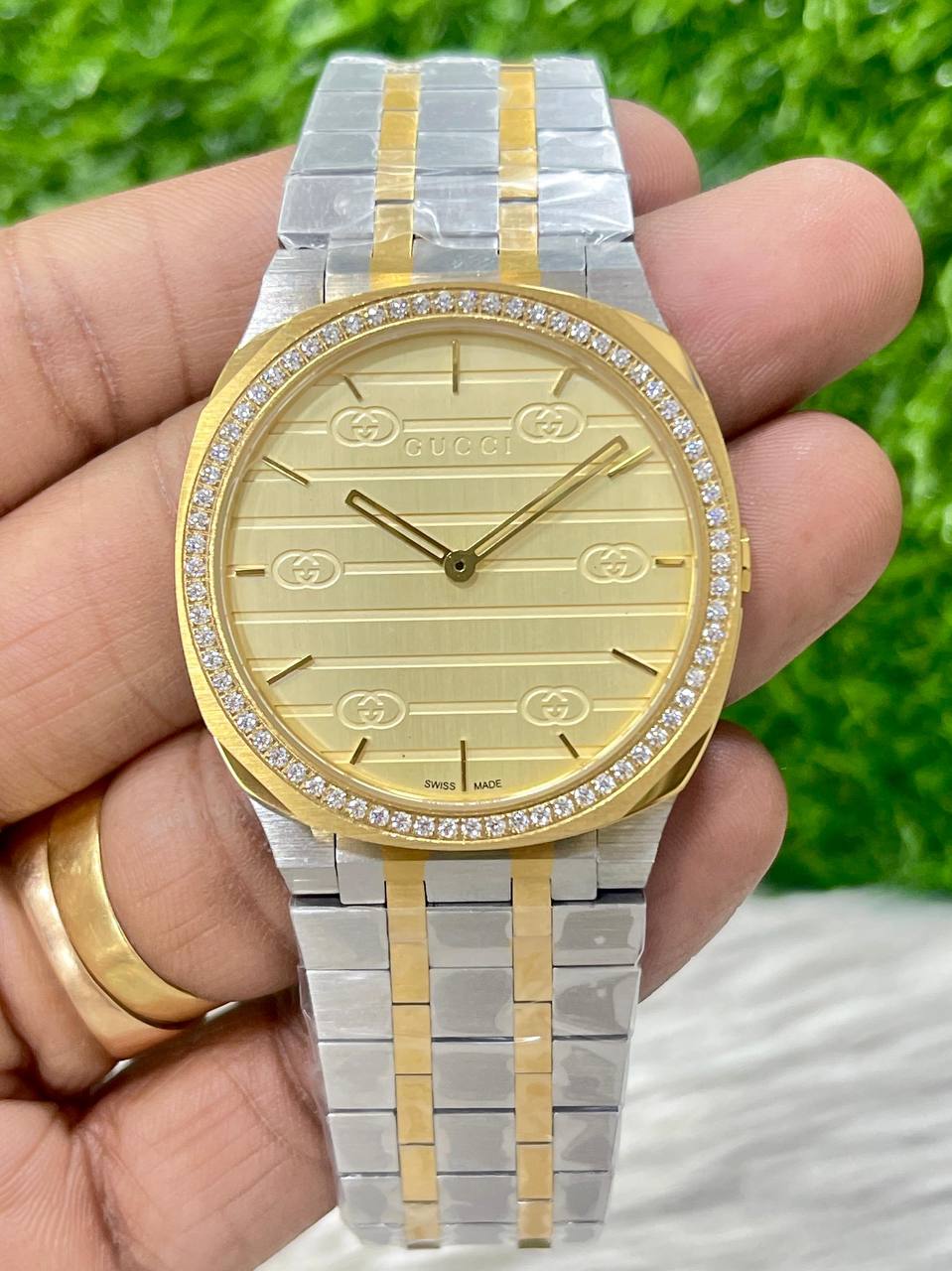 Gucci-Diamond-Fitted-Slim-Model-Watch-1 Gucci Diamond Fitted Slim Model Watch - Image 1