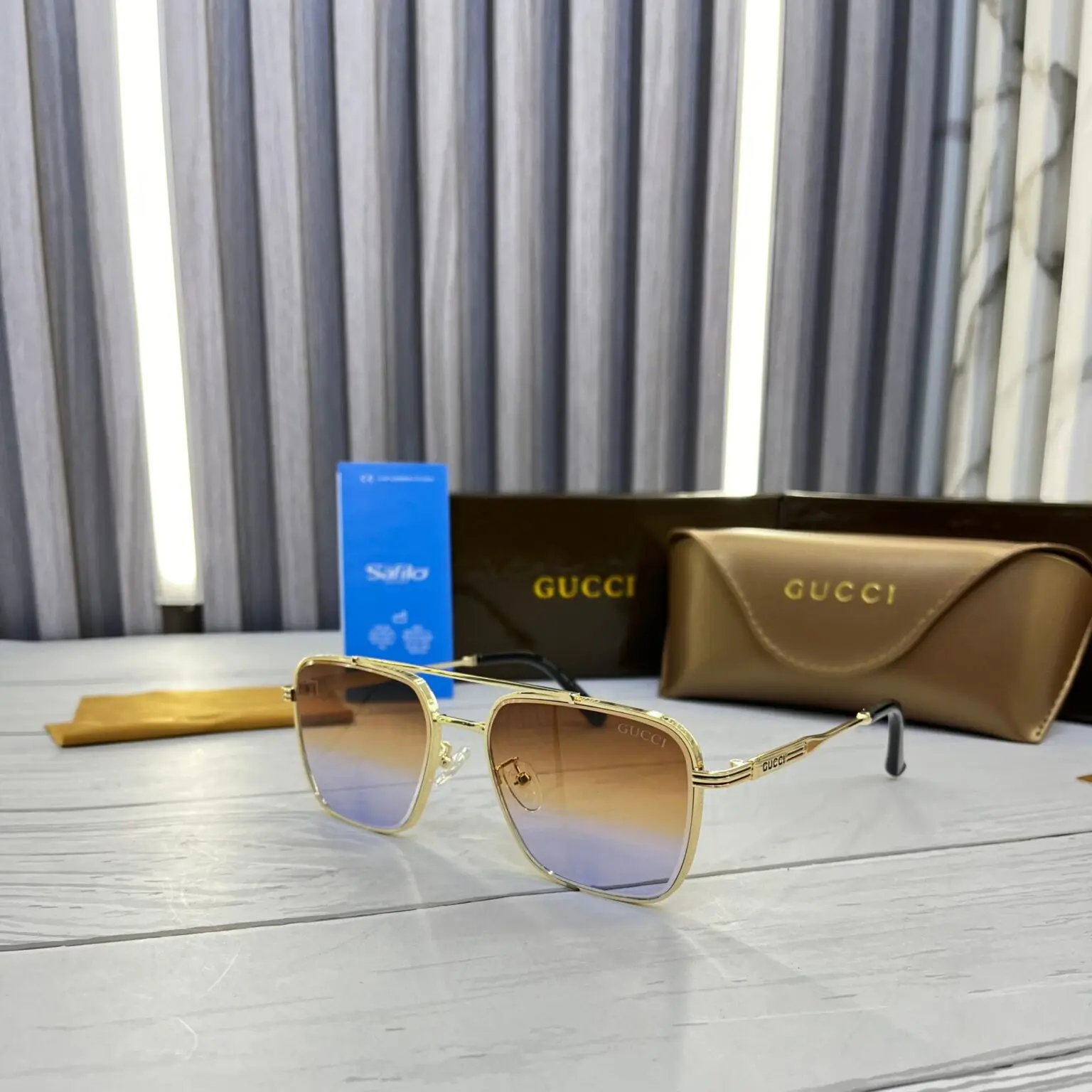 Gucci-Iconic-Square-Aviator-Sunglass-Black-1 Gucci Iconic Square Aviator Sunglass Black - Image 1