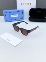Gucci Inspired Square Sunglasses Black Brown Gradient