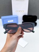 Gucci Inspired Square Sunglasses Black Brown Gradient - Image 3