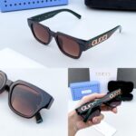 Gucci Inspired Square Sunglasses Black Brown Gradient - Image 4