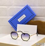Gucci Octagonal Sunglasses Black-Gold Gradient - Image 3