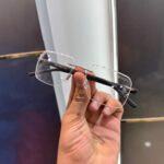 Gucci Rimless Rectangle Eyeglasses Black-Silver