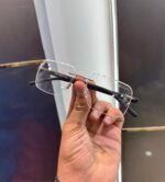 Gucci Rimless Rectangle Eyeglasses Black-Silver