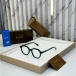 Gucci Round Dark Green Eyeglass - One Size - AAA Quality