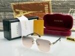 Gucci Square Aviator Gold-Brown Sunglasses - Image 2