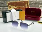 Gucci Square Aviator Gold-Brown Sunglasses - Image 4