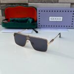 Gucci Square Shield Gold-Black Sunglasses