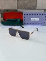 Gucci Square Shield Gold-Black Sunglasses