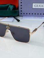 Gucci Square Shield Gold-Black Sunglasses - Image 3