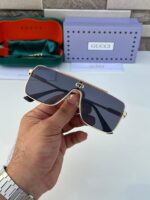 Gucci Square Shield Gold-Black Sunglasses - Image 4