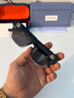 Gucci Square Sunglasses Black-Transparent Plastic - Image 5