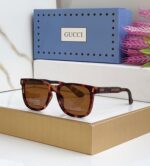 Gucci Square Tortoiseshell Polarized Brown Lens