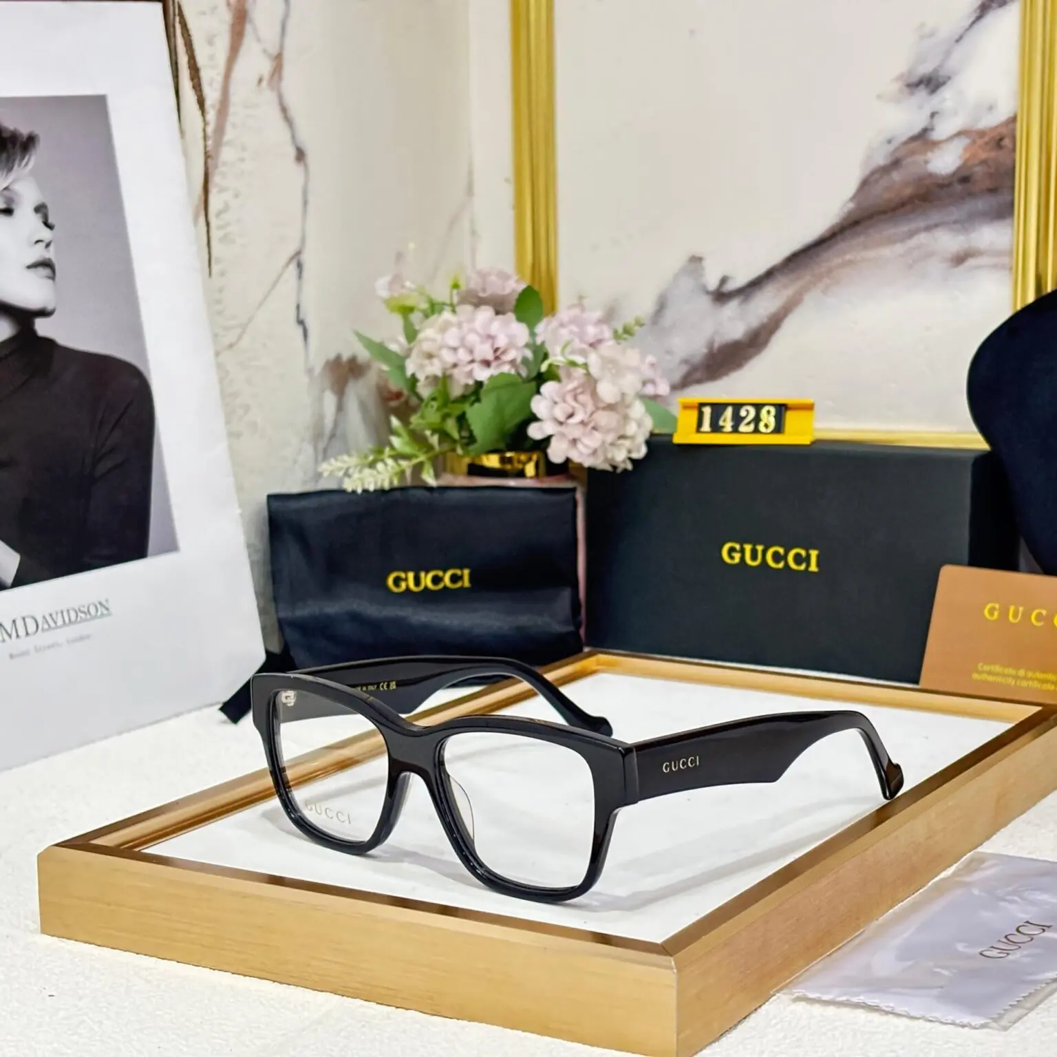 Gucci-Unisex-Optical-Frame-Black-1 Gucci Unisex Optical Frame Black - Image 1