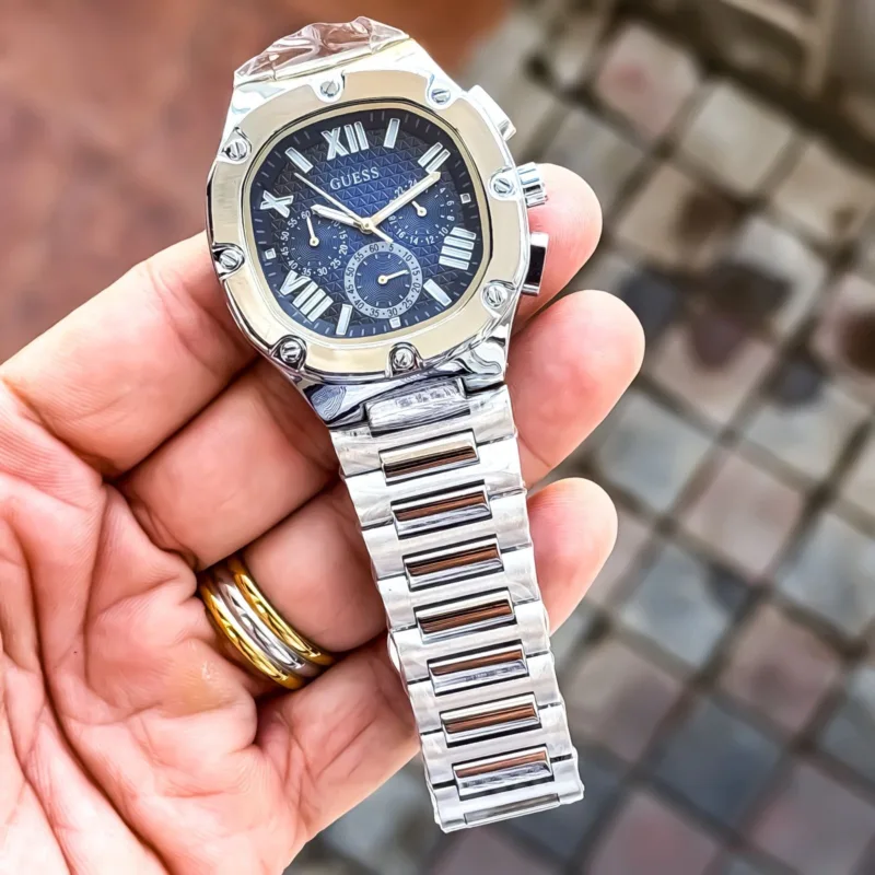 Guess-Chronograph-Blue-Dial-Stainless-Steel-Quartz-40mm-1 Guess Chronograph Blue Dial Stainless Steel Quartz 40mm - Image 1
