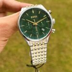 Hugo Boss 7AAA Green Dial 44mm Quartz Chronograph
