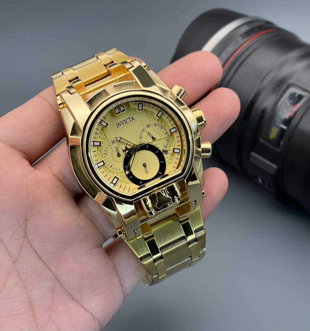 Invicta-Reserve-Bolt-Zeus-Magnum-52MM-Gold-Black-Quartz-1 Invicta Reserve Bolt Zeus Magnum 52MM Gold Black Quartz - Image 1