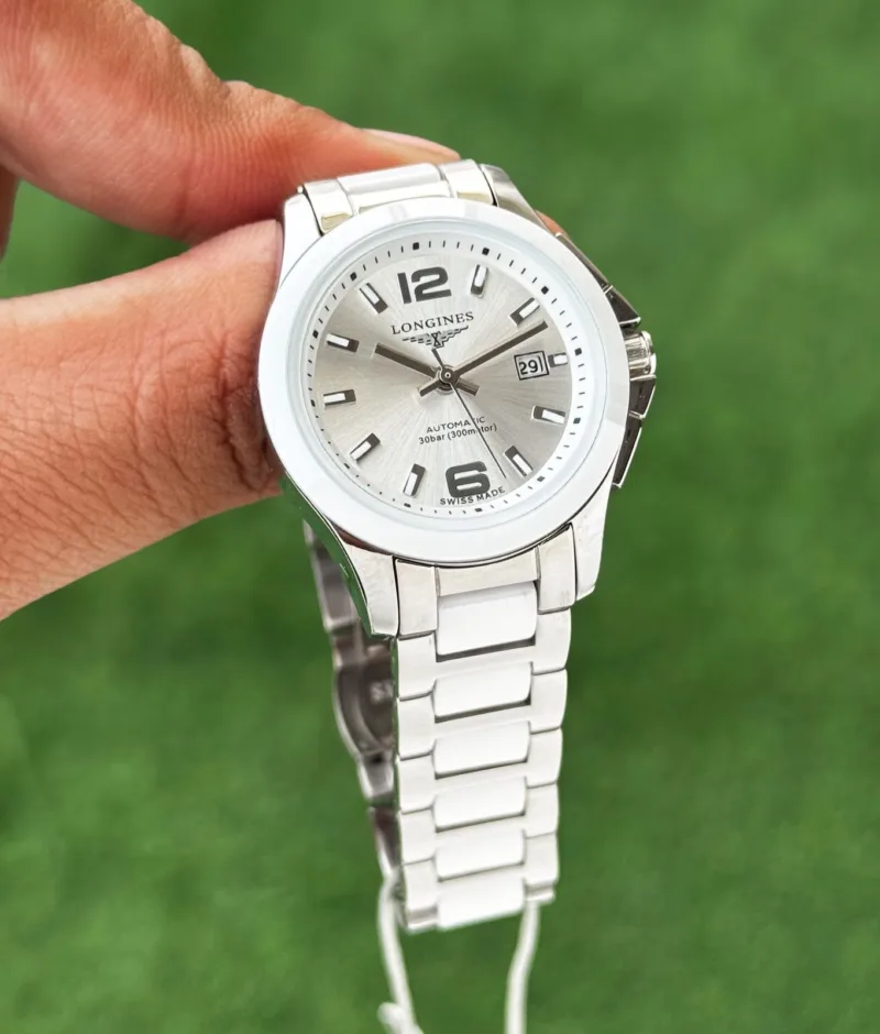 Longines-Elegant-Classic-White-Silver-Ceramic-40mm-Quartz-1 Longines Elegant Classic White Silver Ceramic 40mm Quartz - Image 1