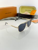 Louis Vuitton Aviator Men's Sunglasses Gold-Black - Image 2