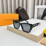 Louis Vuitton Black Square Cutout Sunglasses