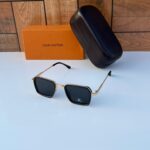 Louis Vuitton Classic Square Gold Sunglasses Black Lens