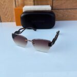 Louis Vuitton Rimless Aviator Sunglasses Brown Gradient