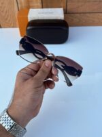 Louis Vuitton Rimless Aviator Sunglasses Brown Gradient - Image 3