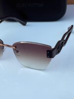 Louis Vuitton Rimless Aviator Sunglasses Brown Gradient - Image 5