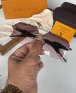 Louis Vuitton Rimless Shield Black-Gold Sunglasses - Image 4