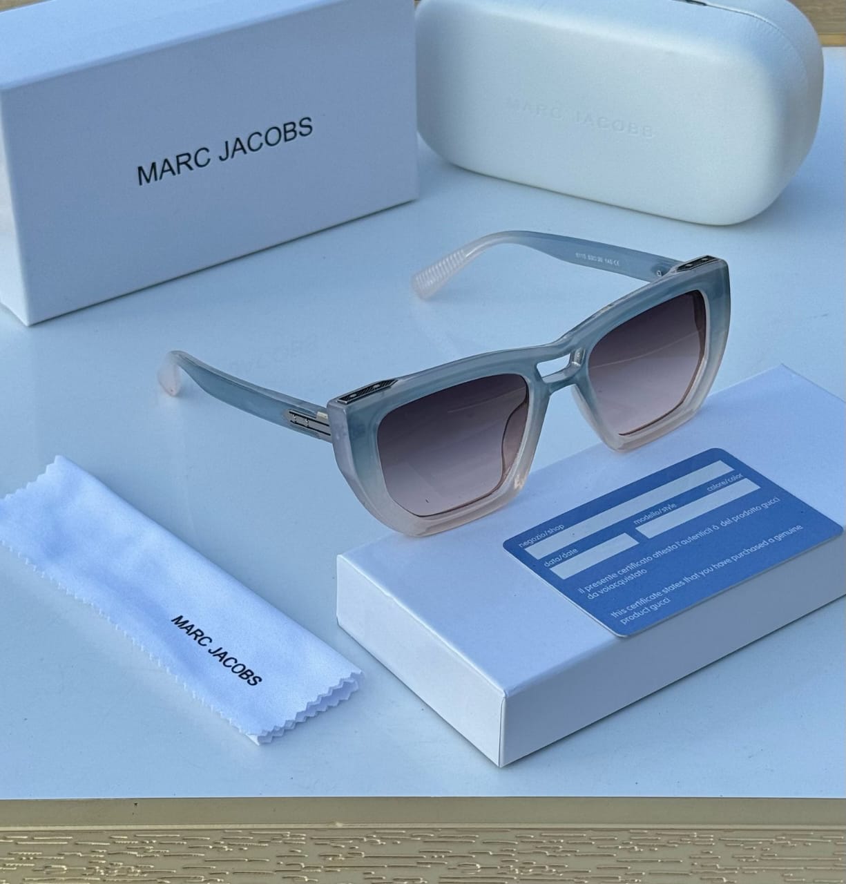 Marc-Jacobs-Rectangular-Green-Sunglasses-1 Marc Jacobs Rectangular Green Sunglasses - Image 1