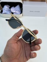 Marc Jacobs Square Gold Black Sunglasses - Image 4