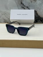 Marc Jacobs Square Unisex Sunglasses Blue Transparent