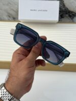 Marc Jacobs Square Unisex Sunglasses Blue Transparent - Image 3