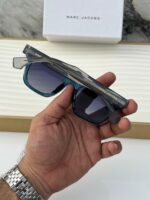 Marc Jacobs Square Unisex Sunglasses Blue Transparent - Image 4