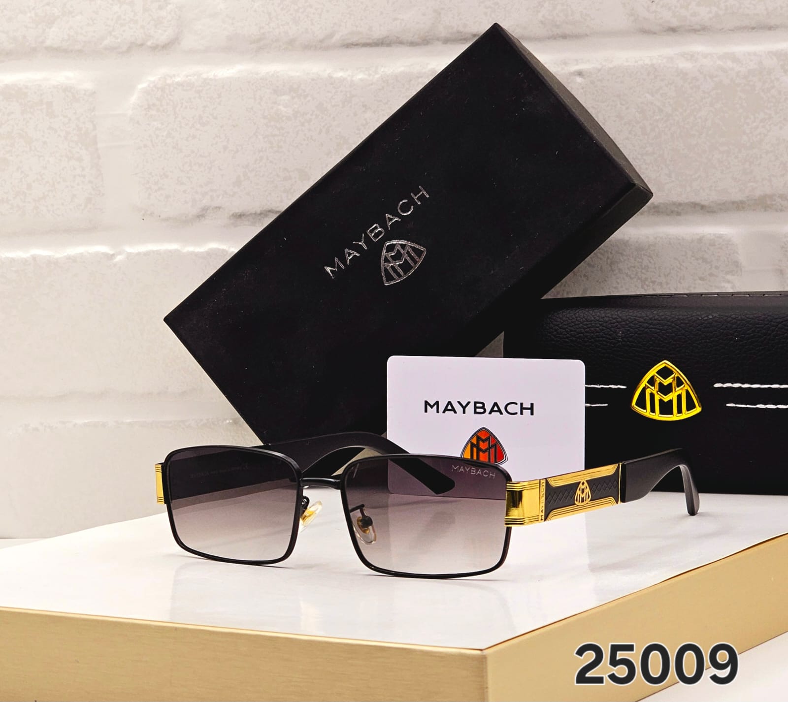Maybach-Rectangular-Gold-Black-Sunglasses-1 Maybach Rectangular Gold-Black Sunglasses - Image 1