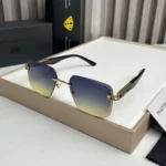 Maybach Square Aviator Blue-Yellow Plastic One Size