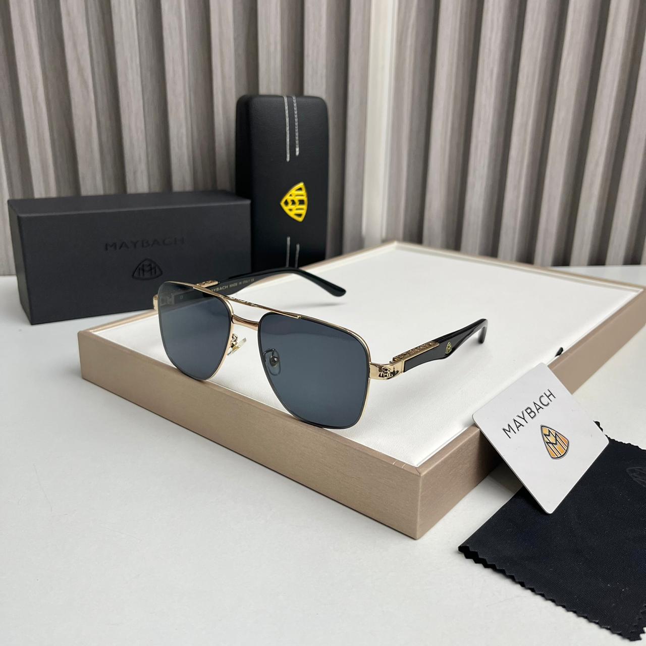 Maybach-Square-Aviator-Gold-Black-Sunglasses-1 Maybach Square Aviator Gold-Black Sunglasses - Image 1