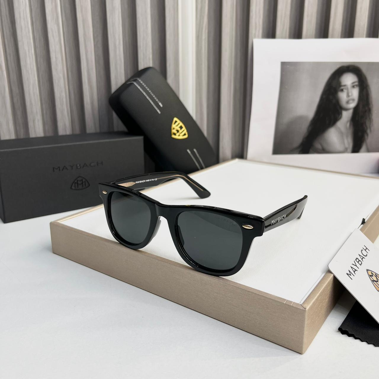Maybach-Wayfarer-Black-Sunglasses-UV-Protection-1 Maybach Wayfarer Black Sunglasses UV Protection - Image 1