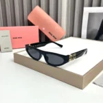 Miu Miu Cat Eye Black Sunglasses Women UV Protection