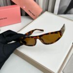 Miu Miu Cat Eye Brown Print Sunglasses - One Size - Image 2