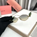 Miu Miu Hexagon Green Sunglasses - One Size - Image 2