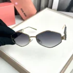 Miu Miu Hexagon Grey Sunglasses - One Size - UV Protection - Image 2