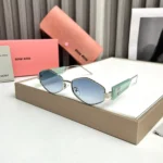Miu Miu Hexagon Light Green-Blue Sunglasses