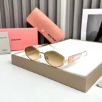 Miu Miu Hexagon Pink-Brown Sunglass - One Size