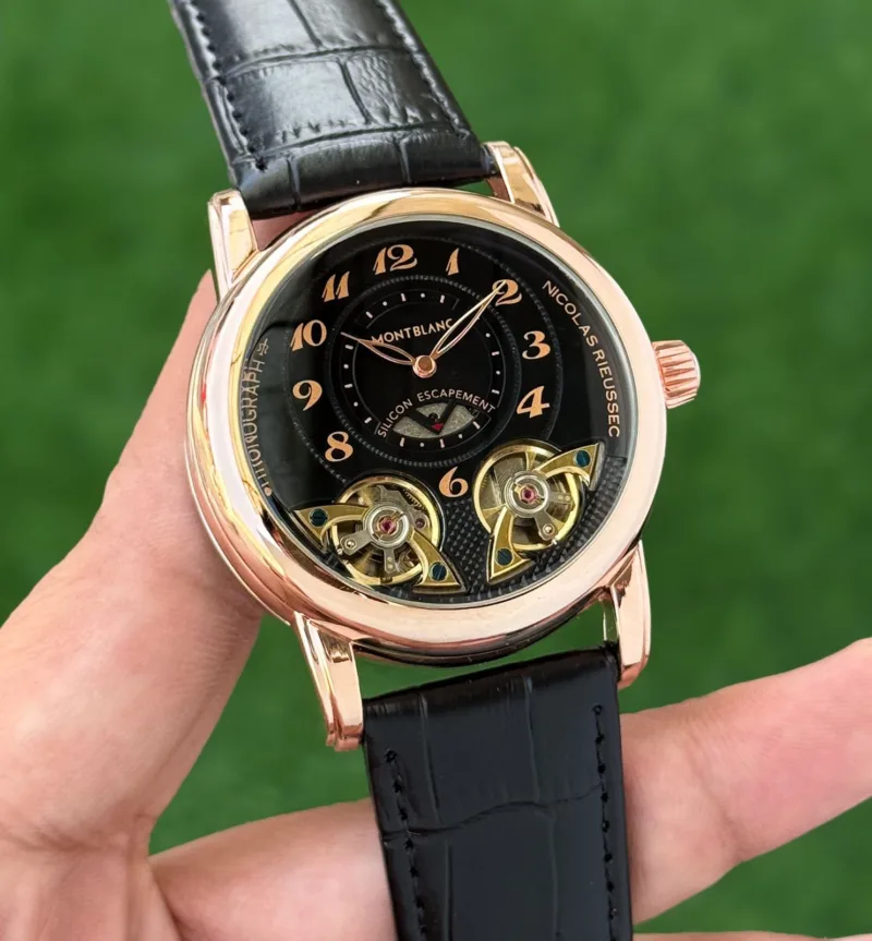 Montblanc-Vintage-44MM-Rose-Gold-Steel-Dial-7AAA-Quartz-1 Montblanc Vintage 44MM Rose Gold Steel Dial 7AAA Quartz - Image 1