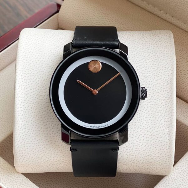 Movado Men's Slim Edge Collection Black Dial 42mm Quartz