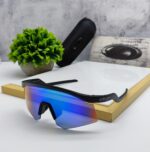 Oakley Sports Sunglasses Black Frame Blue Mirrored - Image 3