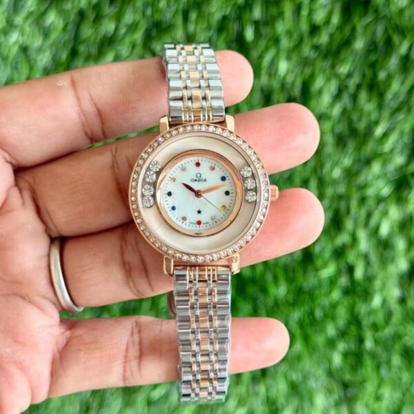 Omega 7AA Quartz Movement Women's Watch Butterfly Lock