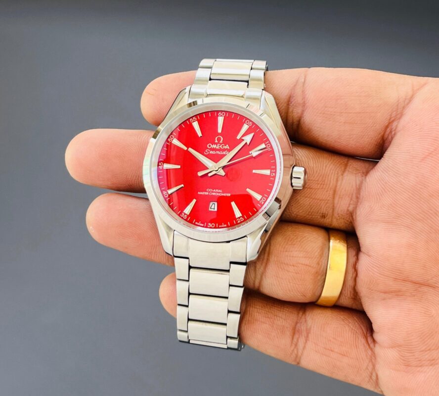 Omega-Seamaster-Aqua-Terra-43mm-Red-Dial-Automatic-1 Omega Seamaster Aqua Terra 43mm Red Dial Automatic - Image 1