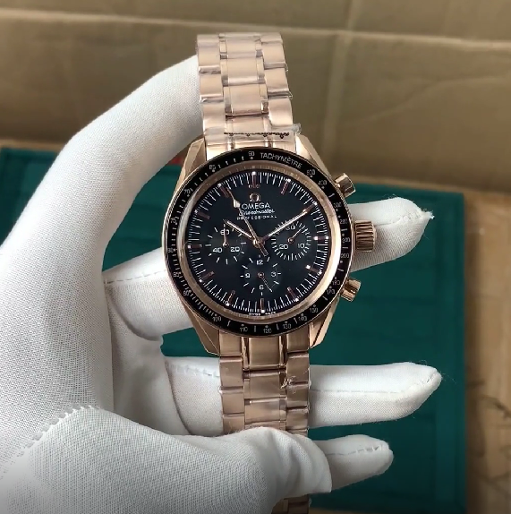 Omega-Speedmaster-Professional-Black-Rose-Gold-40mm-Automatic-1 Omega Speedmaster Professional Black Rose Gold 40mm Automatic - Image 1